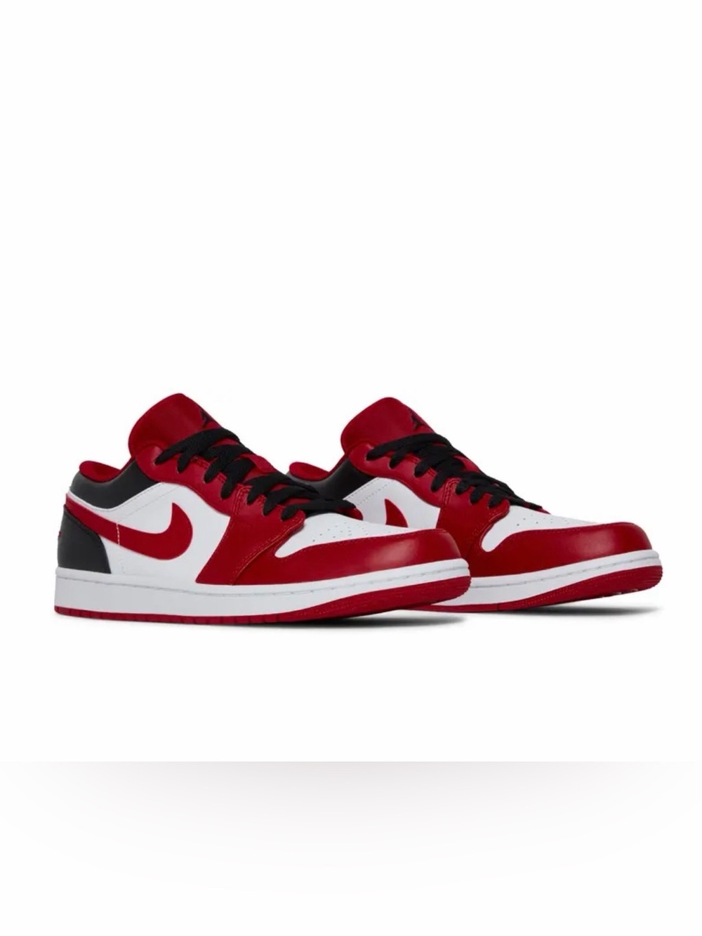 Nike Jordan 1 Low Sneakers - Red White & Black Size 7y 8.5W